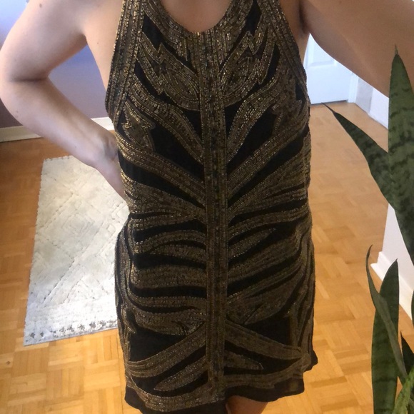 Marciano Gold Sequin Dress - Picture 2 of 6